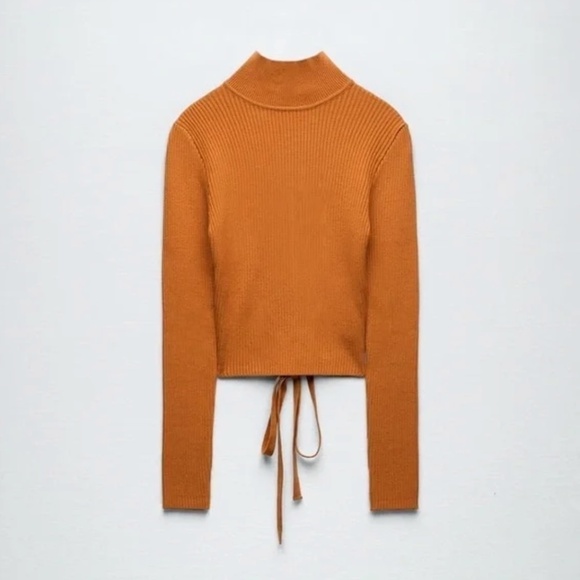 Zara Orange Crop Sweater - Picture 6 of 8